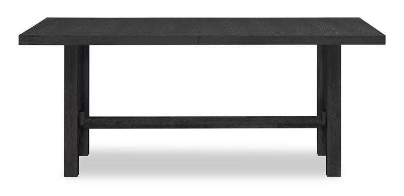 Ensemble de salle à manger Emery 7 pièces en bois avec table, rallonge, 72 po à 96 po (L) et 6 chaises - noir et gris