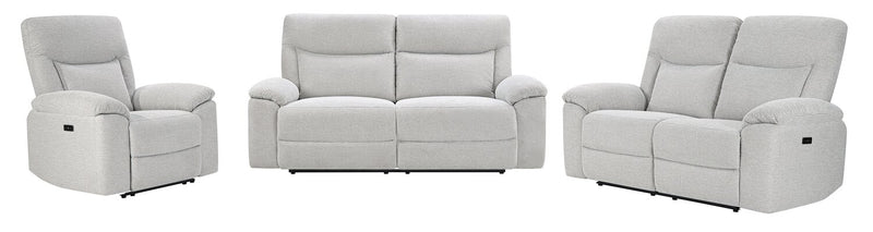 Sofa à inclinaison électrique Spencer de 80,9 po en tissu de chenille - gris