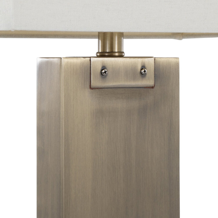 Lampe de table Nolan de 26 po en métal laiton antique 