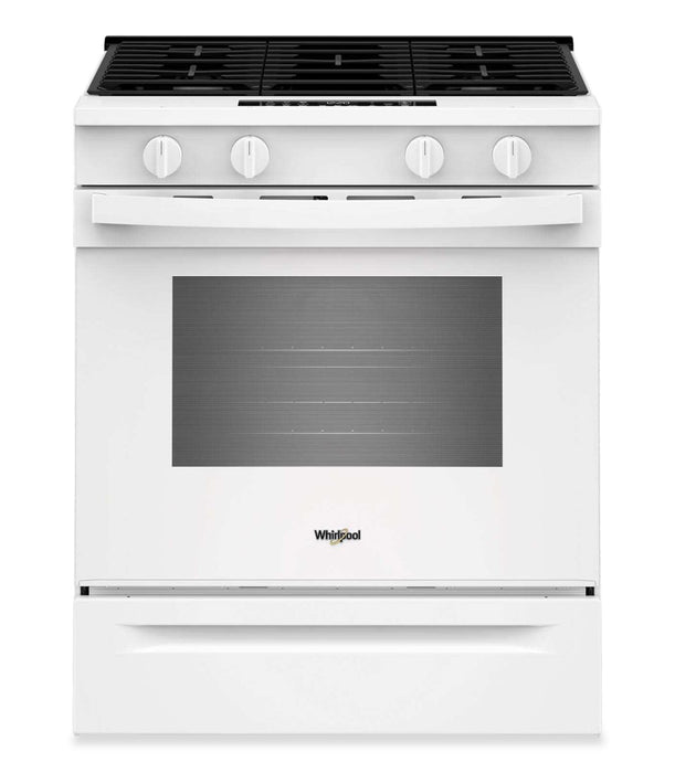 Cuisinière à gaz intelligente Whirlpool de 30 po, 5,0 pi³ avec cuisson à air - blanc - WSGS4530TZ