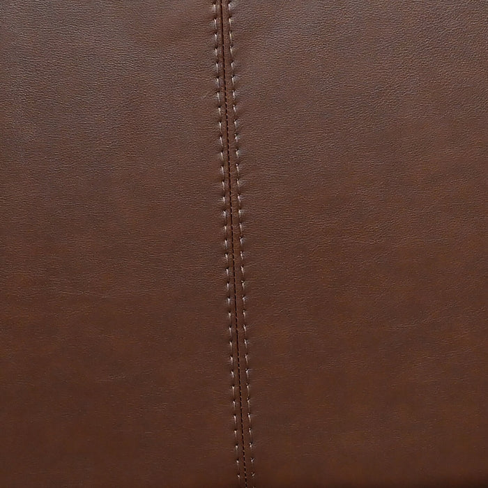 Fauteuil Classico de 47 po en cuir véritable avec pattes en bois - tabac