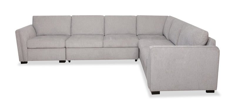Sofa sectionnel Vault 5 pièces avec causeuse-lit et fauteuils de rangement - gris