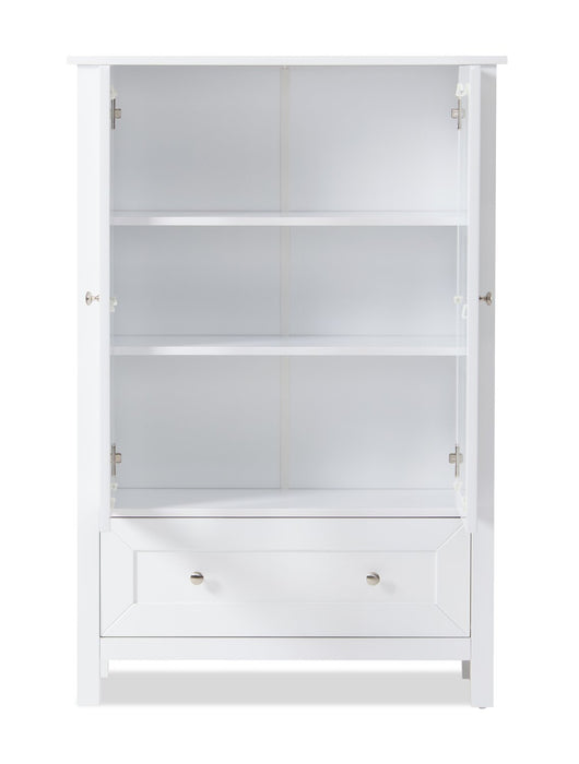 Armoire de rangement décorative Tessa de 31,5 po - blanche 