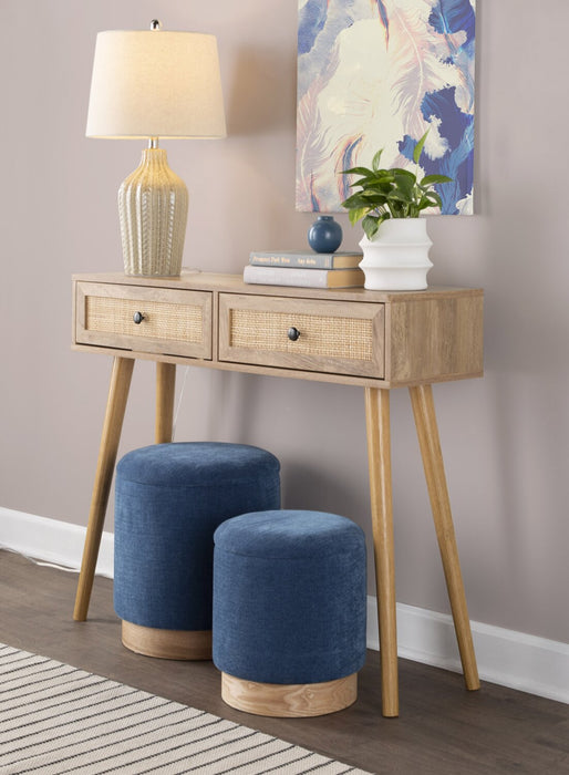 Lampe de table Willa de 23 po en céramique avec nickel poli et avec abat-jour en lin naturel – couleur sable cubain