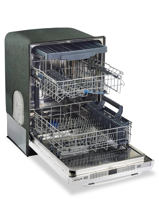 Lave-vaisselle Classic Rétro par Unique de 24 po et de 45 dBA avec commandes sur le dessus - blanc guimauve - UGP-24CR DW W