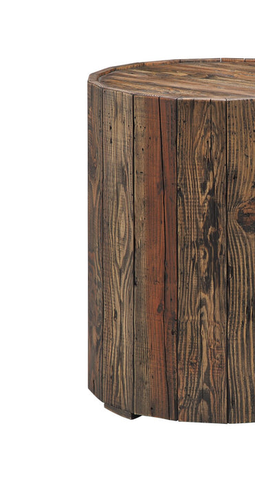Table de bout ronde rustique Martel de 34 po - pin rustique