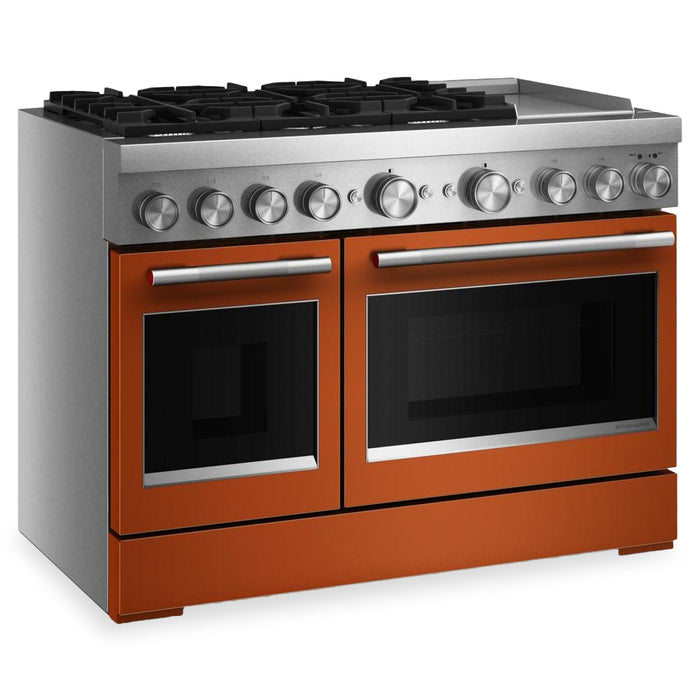 Cuisinière hybride KitchenAid de 6,3 pi³ à 6 brûleurs avec plaque chauffante - orange brûlée - KFDD948SSC 