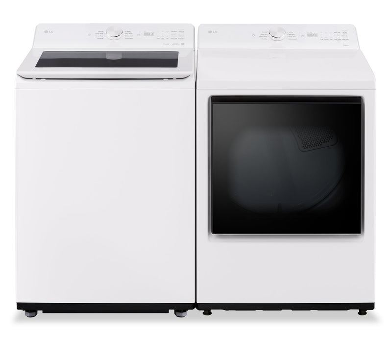 Laveuse intelligente à chargement par le haut LG 5,6 pi³ avec EasyUnload et sécheuse électrique LG 7,3 pi³ avec détection IA 