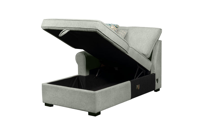  Sofa-lit sectionnel enveloppant de gauche Haven de Scott Living 3 pièces en tissu de chenille avec rangement - écume de mer 