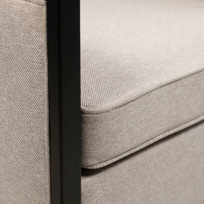 Fauteuil d’appoint Posh de 28,14 po en tissu avec coussins de dossier et de siège amovibles et pattes en bois - beige