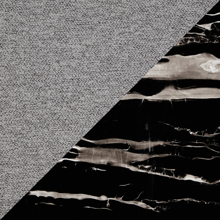 Ensemble de salle à manger Burk 5 pièces avec table de 72 po (L) à dessus en résine en imitation de marbre et 4 chaises - noir et gris