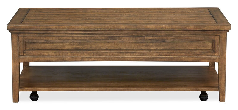 Table à café traditionnelle Hanson de 50 po en pin - muscade grillée