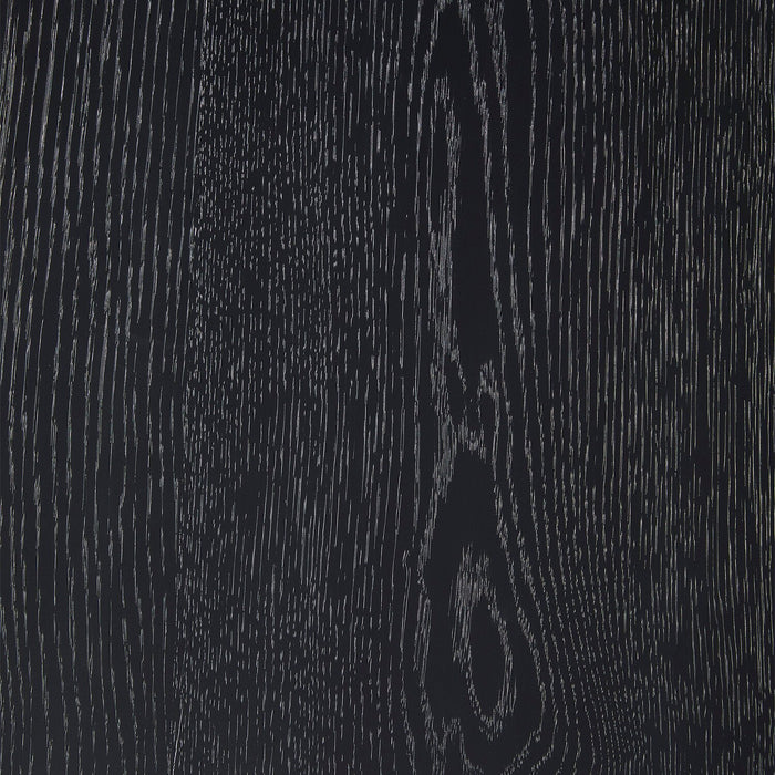 Table à café ronde contemporaine Sanford de 42 po en bois massif avec rangement - noire