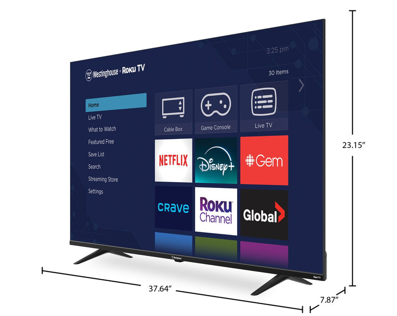 Téléviseur intelligent Westinghouse 1080p de 42 po avec Roku TVMC