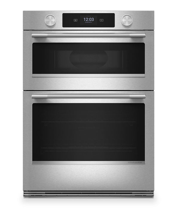Four mural combiné intelligent électrique KitchenAid et de 27 po avec modes de cuisson assistée - PrintShieldMC - KOEC727SPS