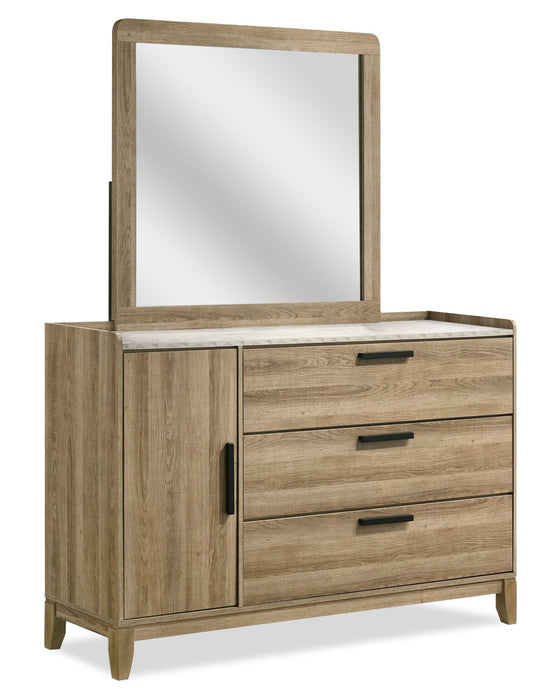 Miroir de commode de chambre à coucher Sable - brun clair