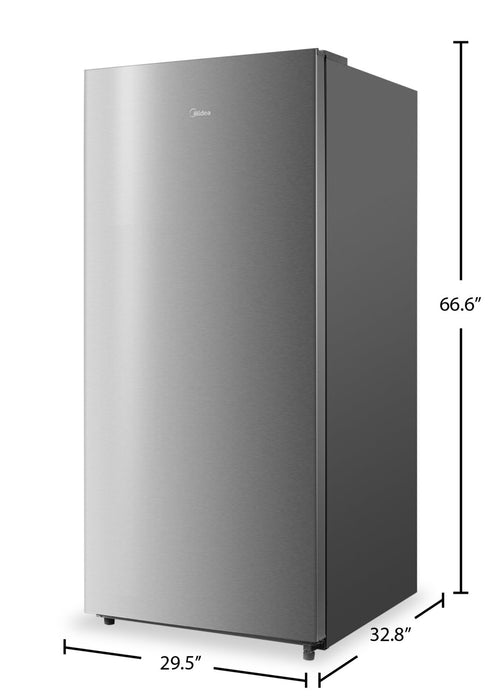 Appareil vertical 2 en 1 Midea de 21 pi3 convertible en réfrigérateur ou congélateur - acier inoxydable - MRU21B6ASL
