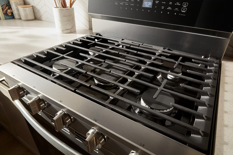 Cuisinière intelligente à gaz Whirlpool de 5 pi³ avec friture à air et autonettoyage - acier inoxydable - WFGS7530RZ