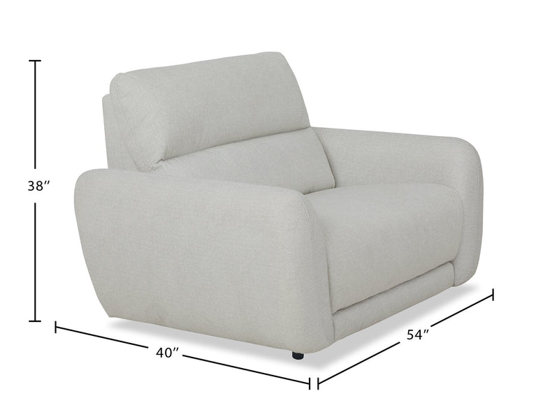 Fauteuil à inclinaison électrique Kailyn de Cindy Crawford Home de 54 po en tissu avec appuie-tête électrique - beige 