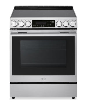 Cuisinière intelligente électrique LG de 6,3 pi3 avec friture à air - acier inoxydable résistant aux traces de doigts - LSEL6337XE