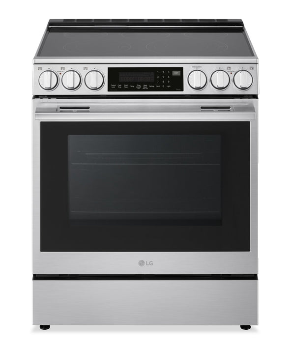 Cuisinière intelligente électrique LG de 6,3 pi3 avec friture à air - acier inoxydable résistant aux traces de doigts - LSEL6337XE