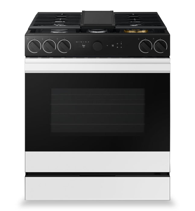 Cuisinière intelligente à gaz encastrée Samsung de 6 pi³ avec caméra de four - verre blanc - NSG6DB870012AA