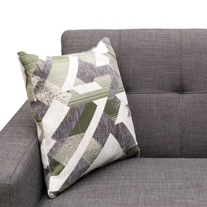 Sofa Freeman de Kort & Co. de 80 po de format condo en tissu d’apparence lin avec base et pattes en bois - gris anthracite