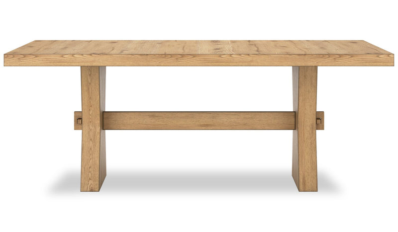 Table de salle à manger Shaw de 78 po (L) avec base à tréteaux - naturelle