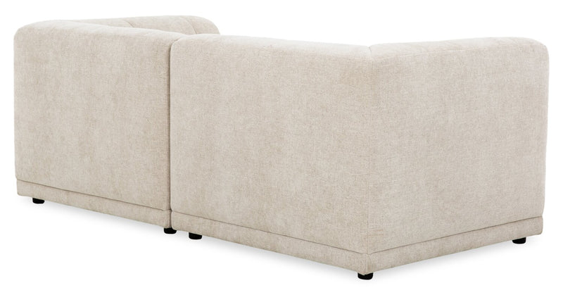 Causeuse modulaire Oaklyn Kort & Co. de 77 po en tissu avec coussins de siège capitonnés - beige