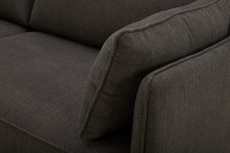 Sofa Gena de Cindy Crawford Home de 78,7 po de format condo en tissu d’apparence lin avec coussins de dossier amovibles - gris anthracite