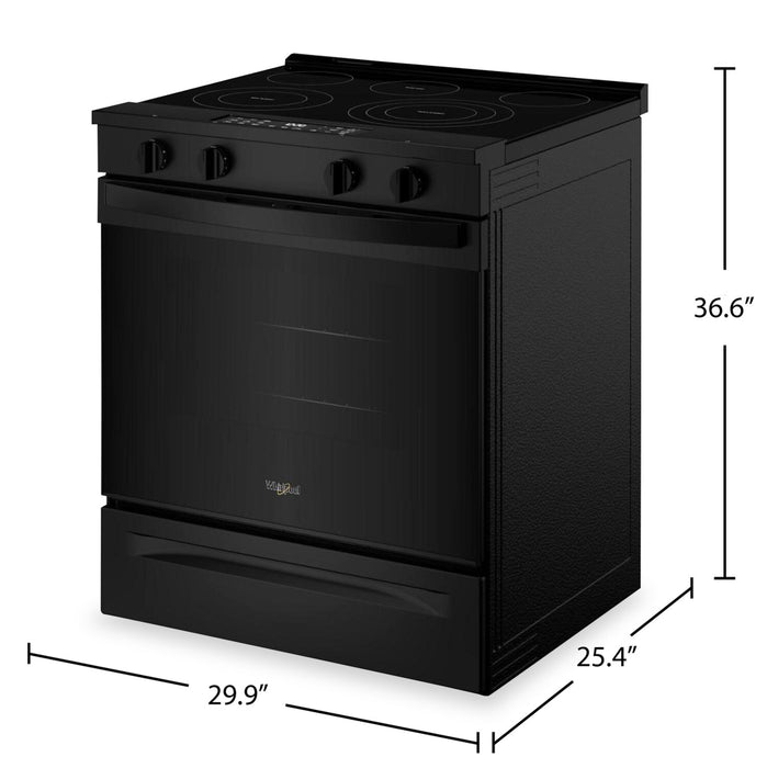 Cuisinière électrique Whirlpool de 5,3 pi³ et de 30 po avec cuisson à air - noire - YWSES5030SB