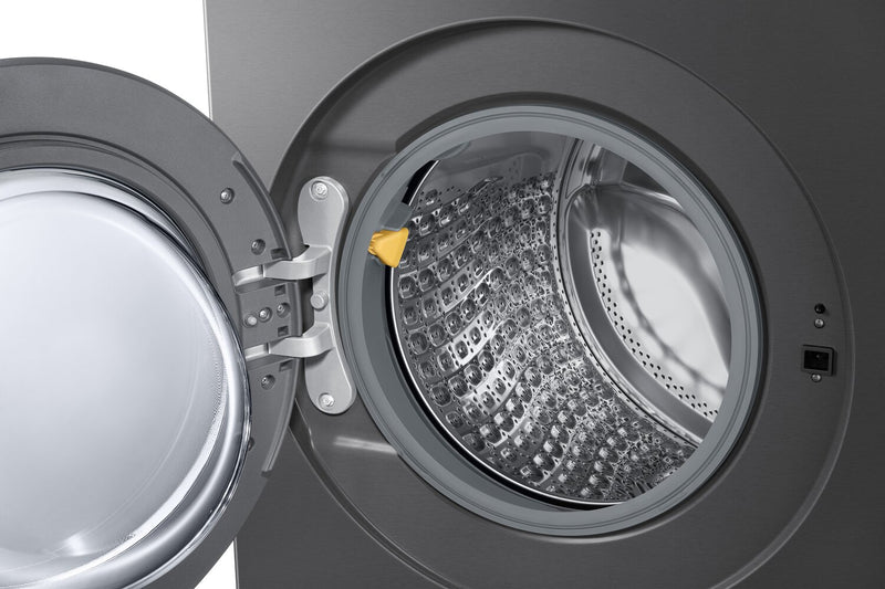 Laveuse Bespoke de Samsung à chargement frontal de 6,1 pi3 avec détecteur de tissu par IA - acier foncé - WF90F53ADSA5