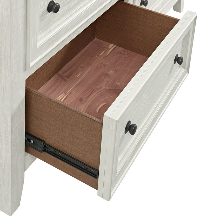 Commode Casa de 54 po (l) x 44 po (H) à 8 tiroirs en bois pour la chambre à coucher - blanche