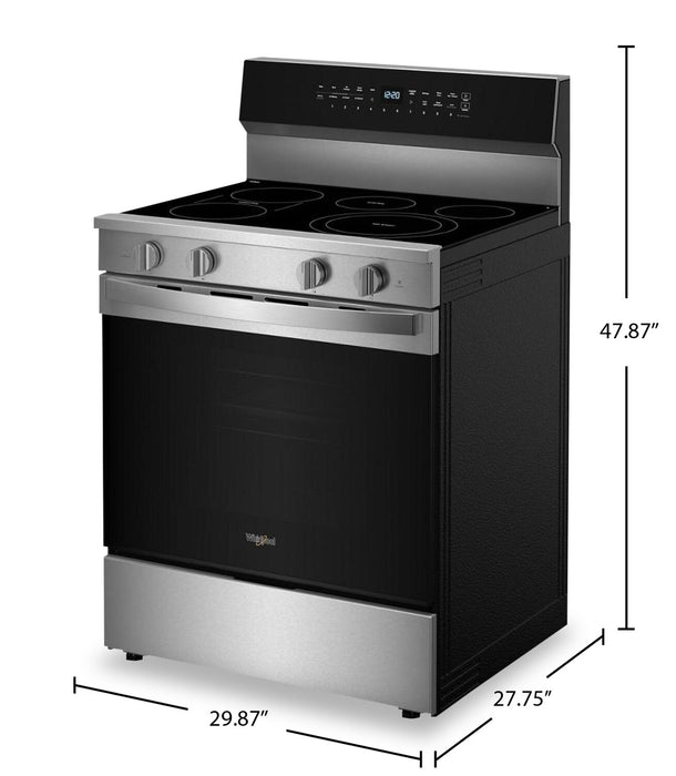Cuisinière électrique Whirlpool de 5,3 pi³ avec friture à air et autonettoyage - acier inoxydable - YWFES7530RZ