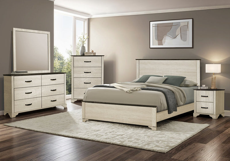 Miroir de commode de chambre à coucher Clara à fixer au meuble ou à suspendre au mur - chêne blanchi