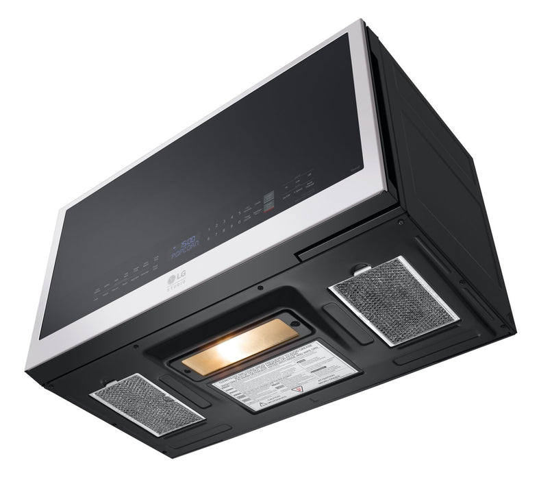 Four à micro-ondes à hotte intégrée intelligent LG de 2 pi3 avec intérieur muni du revêtement EasyCleanMC - essence blanche - MVES2033N