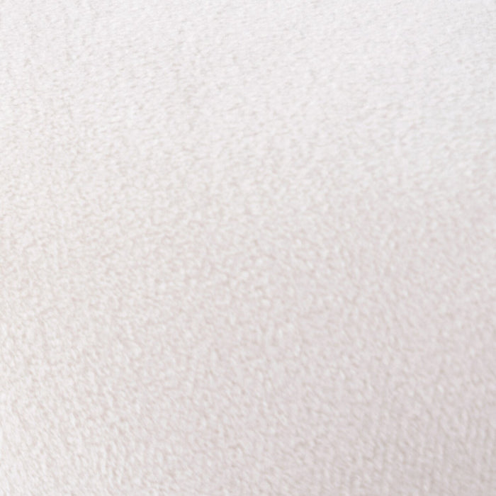 Pouf rond Adell de 17 po en tissu avec base dorée - blanc