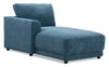 Fauteuil modulaire de gauche Voyage en tissu avec coussins de dossier amovibles - bleu