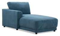 Fauteuil modulaire de gauche Voyage en tissu avec coussins de dossier amovibles - bleu