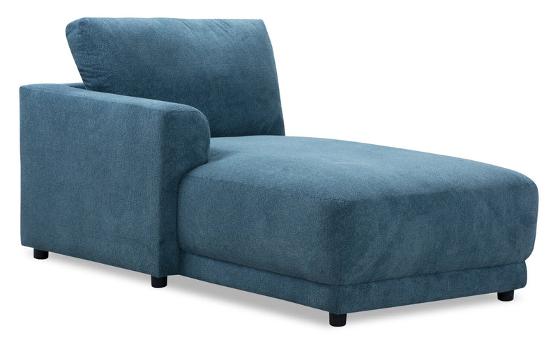 Fauteuil modulaire de gauche Voyage en tissu avec coussins de dossier amovibles - bleu