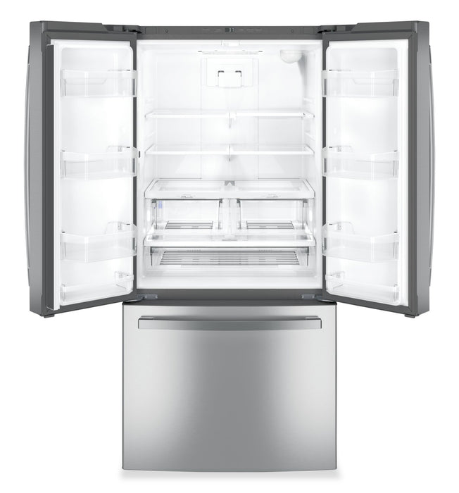 Réfrigérateur GE de 24,7 pi3 et de 33 po à portes françaises - acier inoxydable résistant aux traces de doigts - GNE25JYKFS