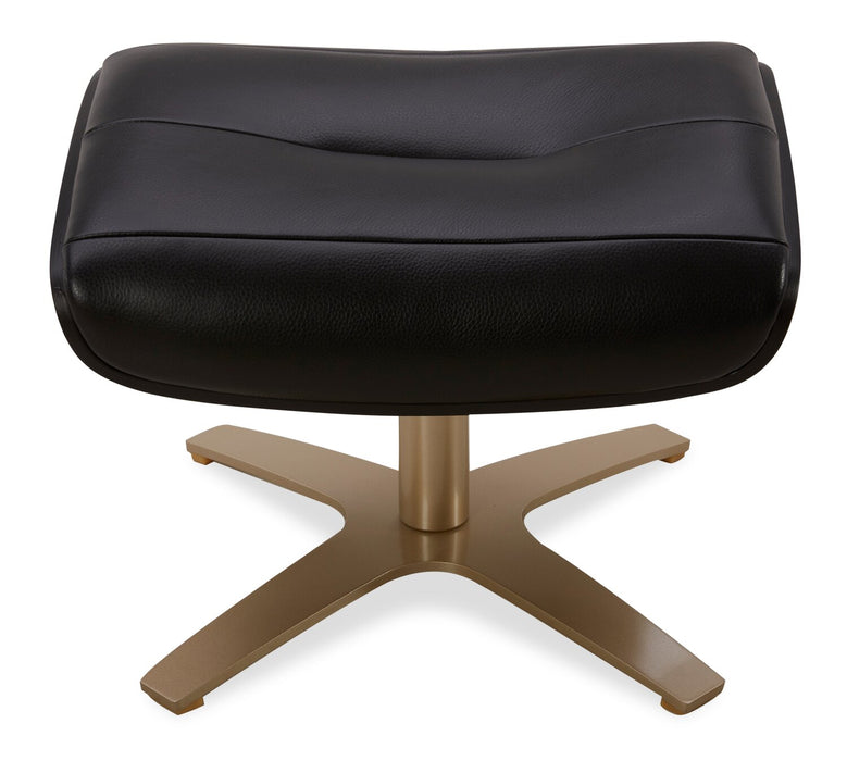 Fauteuil pivotant inclinable Halo en cuir véritable de qualité supérieure avec repose-pieds 