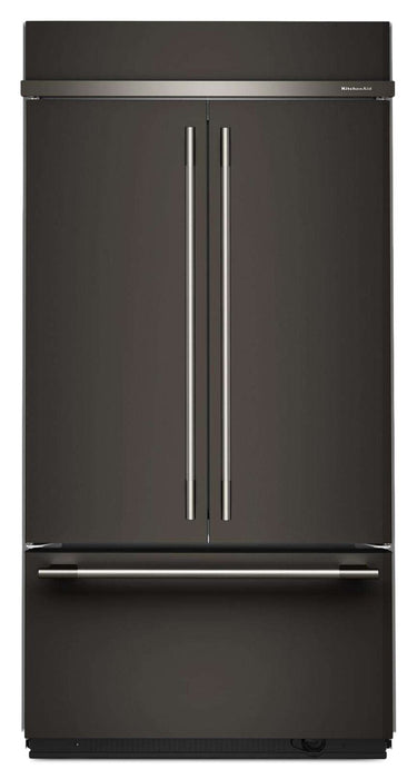 Réfrigérateur KitchenAid de 24,2 pi³ et de 42 po à portes françaises à congélateur inférieur - minerai noir - KBFN542SBE
