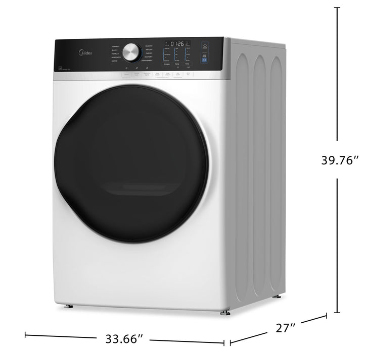 Sécheuse Midea de 8,0 pi3 avec culbutage et Steam Care - blanche - MLHE52S7AWW