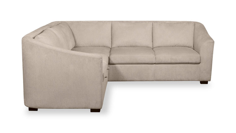 Sofa-lit sectionnel de gauche Envy 2 pièces en tissu de chenille - beige amande