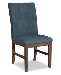 Chaise de salle à manger Rain avec siège et dossier rembourrés en tissu - bleue