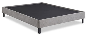 Base de lit plateforme Amos rembourrée en tissu gris - format grand lit