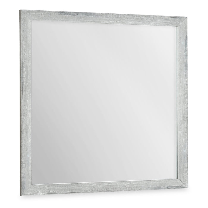 Ensemble de chambre à coucher Blake 5 pièces avec lit, commode et miroir, gris et noir - format grand lit