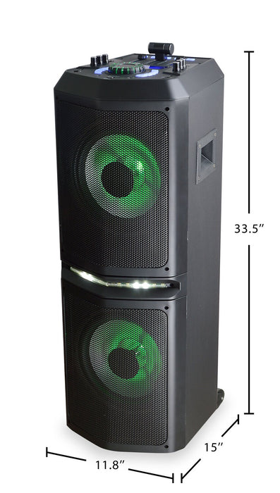 Système de fête DJ Remix de Monster de 300 W avec Bluetooth et microphone sans fil (10-MNREMIX)