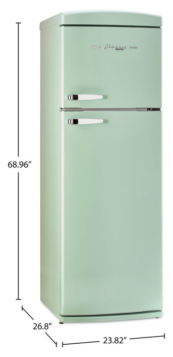 Réfrigérateur Classic Rétro d’Unique de 24 po et de 11 pi3 à congélateur supérieur - vert menthe estival - UNQ-310L LG TM